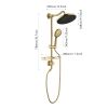 10-IN Brass Rain Showerhead, Hand Shower, Slide Bar, and Soap Dish