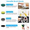 Electric Handheld Spin Scrubber Cordless Cleaning Brush with 2 Rotating Speeds 3 Cleaning Brushes Rechargeable Shower Scrubber for Kitchen Dish Bathtu