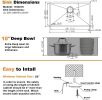APPASO 30-Inch Single Bowl Kitchen Sink Undermount;  16-Gauge Stainless Steel 10-Inch Deep Commercial Handmade Kitchen Sink with Grid and Strainer;  H