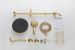 10-IN Brass Rain Showerhead, Hand Shower, Slide Bar, and Soap Dish