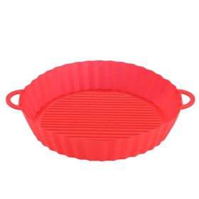 Air Fryer Tray Silicone Kitchen Supplies AirFryer Silicone Pot Grill Pan Accessories Disposable Paper Liner (Color: Red, Quantity: 1pc)