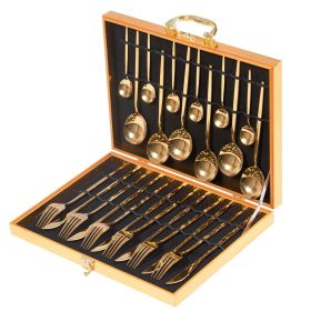 Flatware Set 24 Pieces Silverware Stainless Steel Cutlery Set Include Knife Fork Spoon Mirror Polished Dishwasher Safe (sku: KM3645)